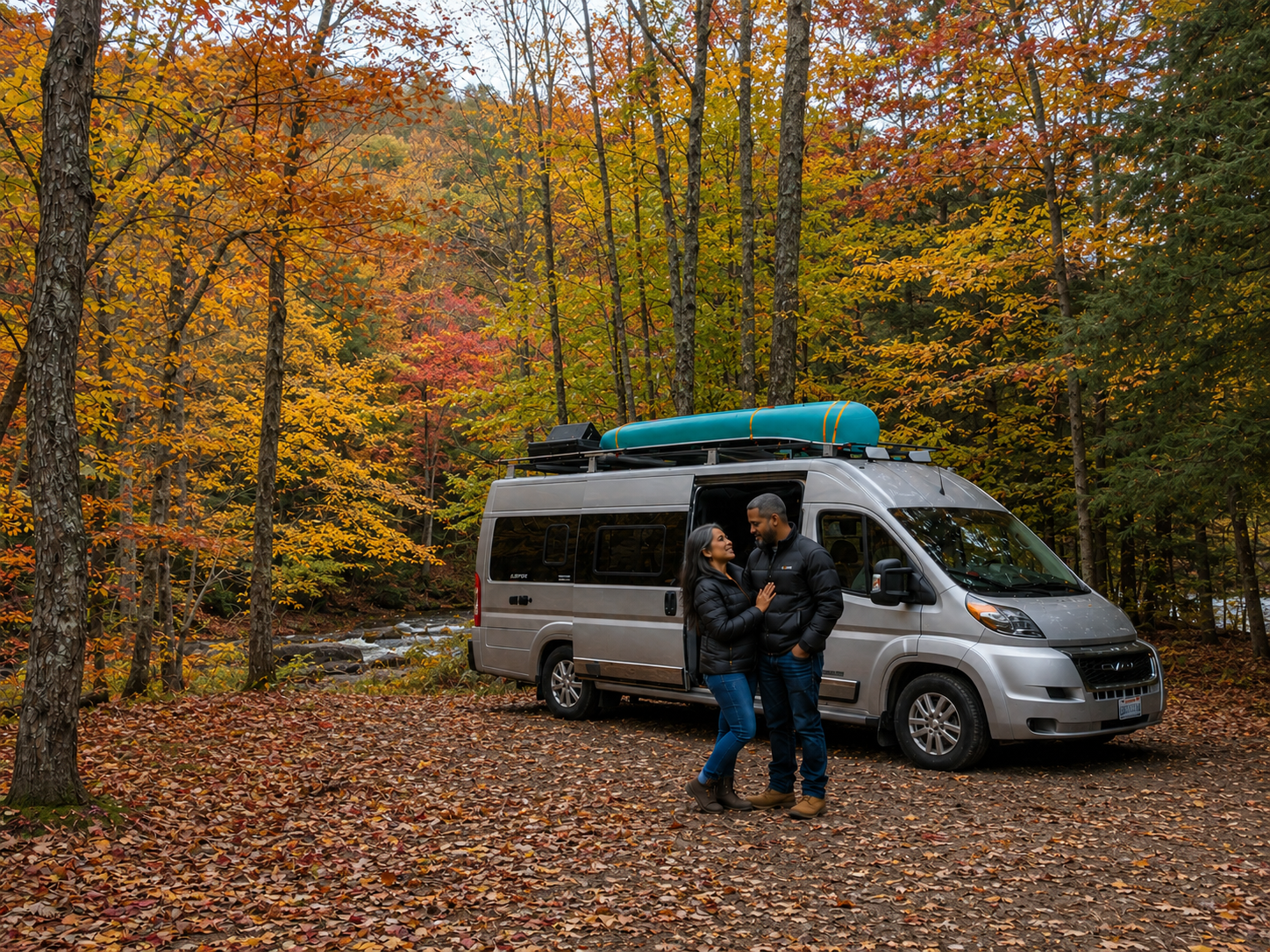 Couple with van
